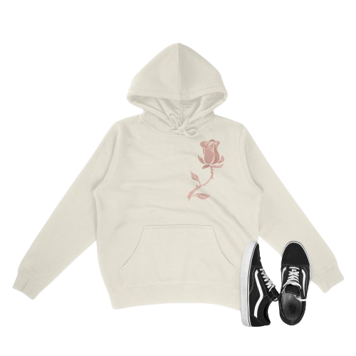 Hooded sweatshirt with exclusive embroidery design - 50% cotton - 50% polyester